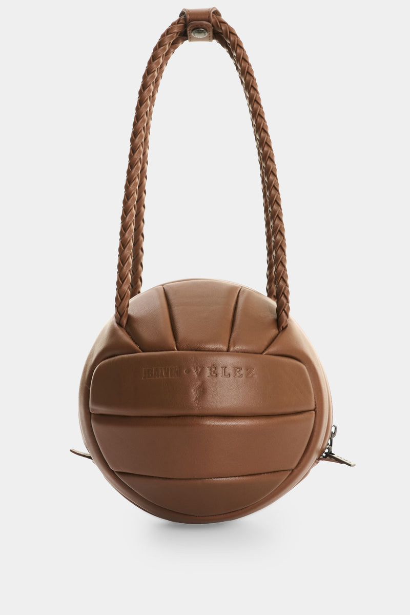 Men's Soccer Ball Leather Crossbody Bag