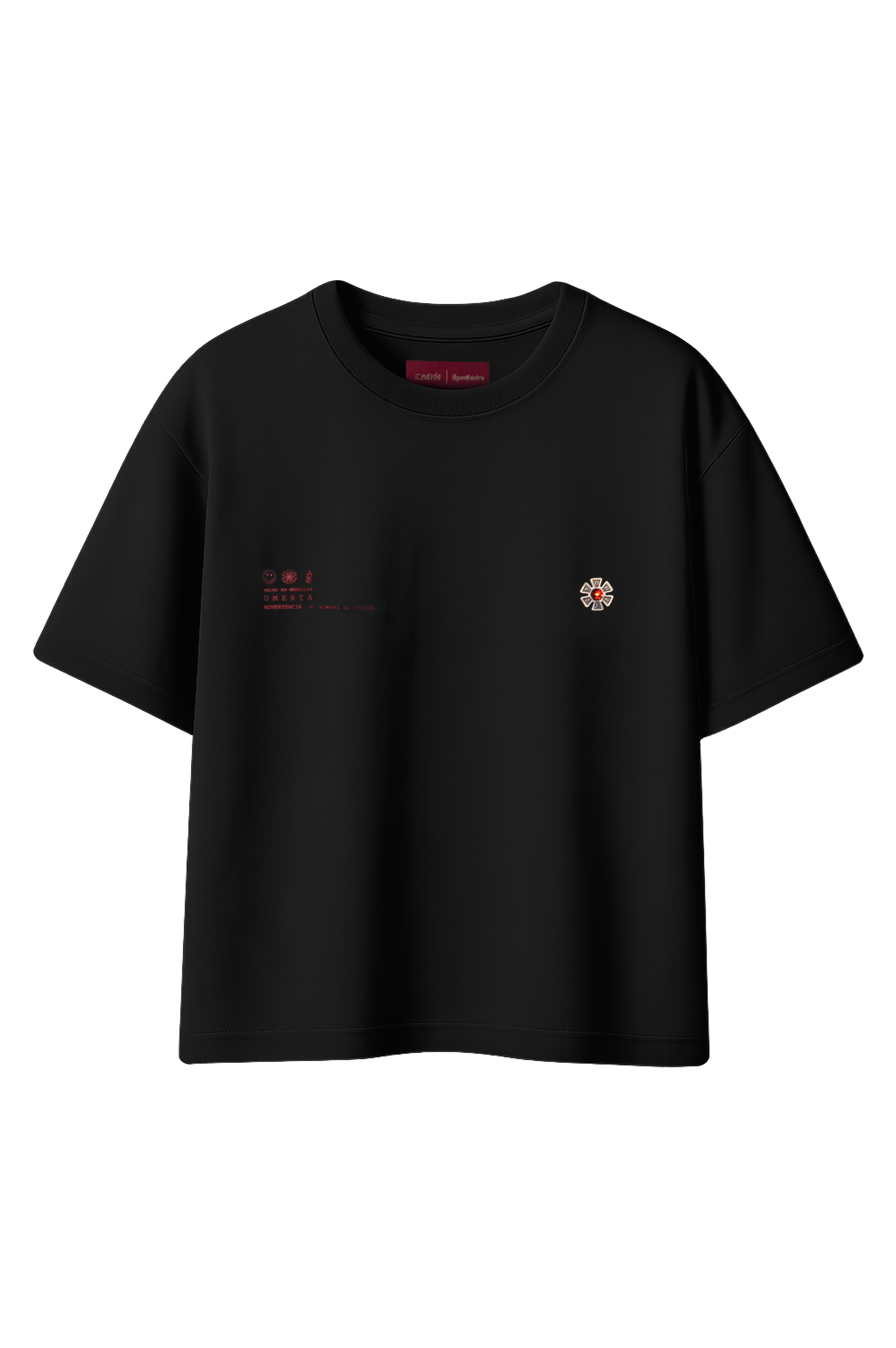 J Balvin Shop | OMERTA PIN T-SHIRT BLACK