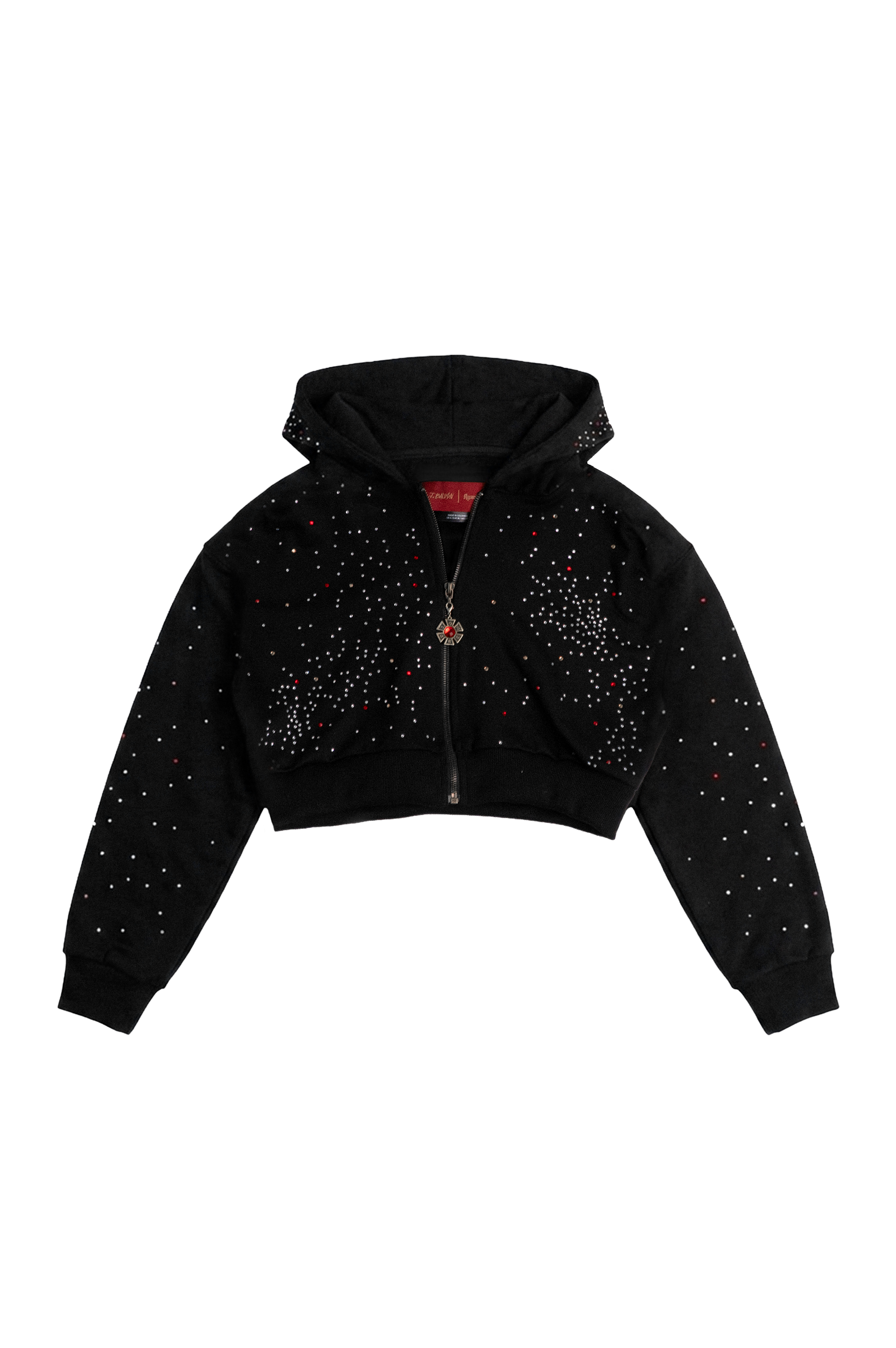J Balvin Shop | OMERTA BLACK CROP HOODIE J Balvin Shop | OMERTA BLACK CROP HOODIE