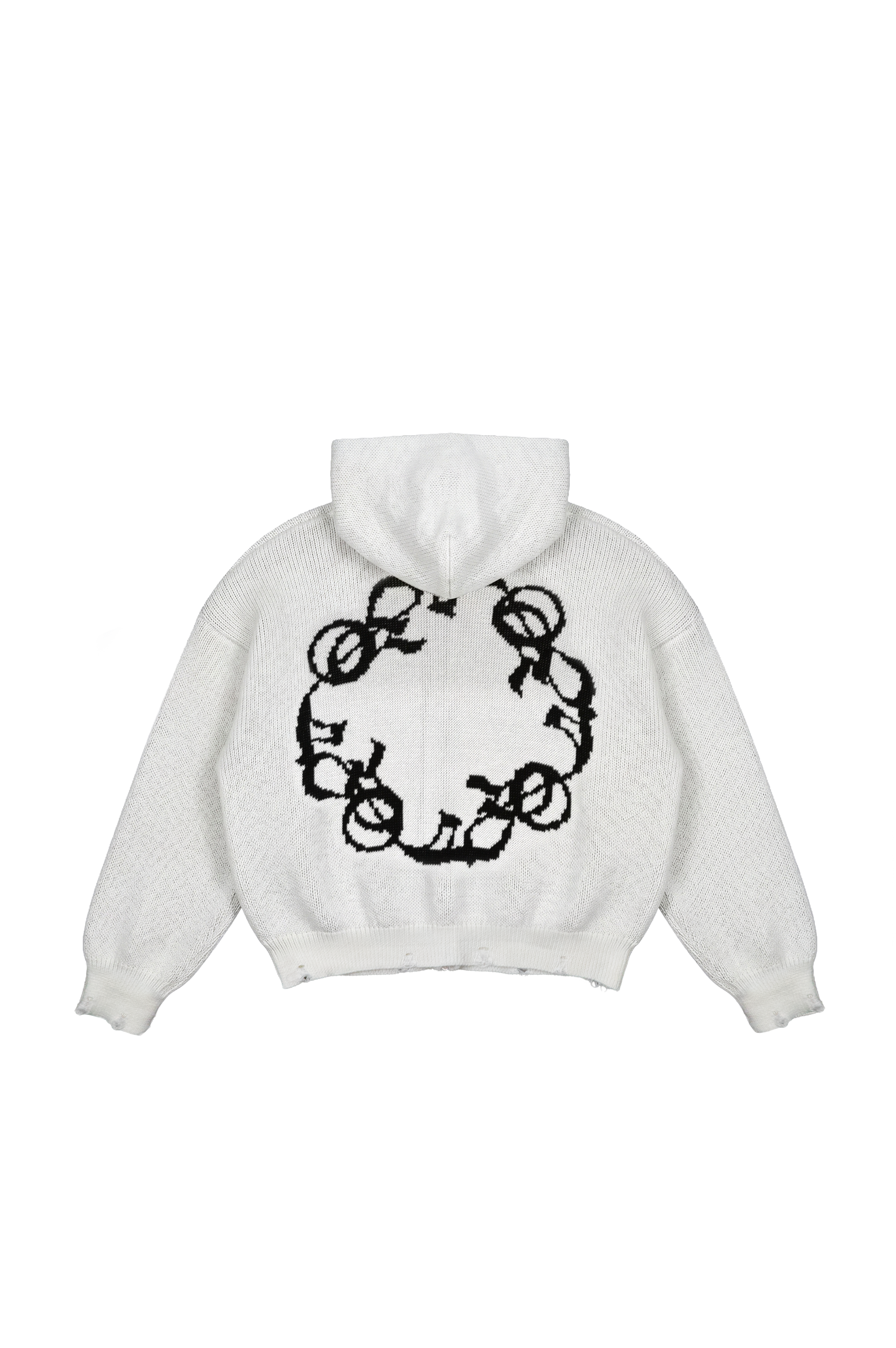 J Balvin Shop | OMERTA WHITE KNITTED ZIP HOODIE J Balvin Shop | OMERTA WHITE KNITTED ZIP HOODIE