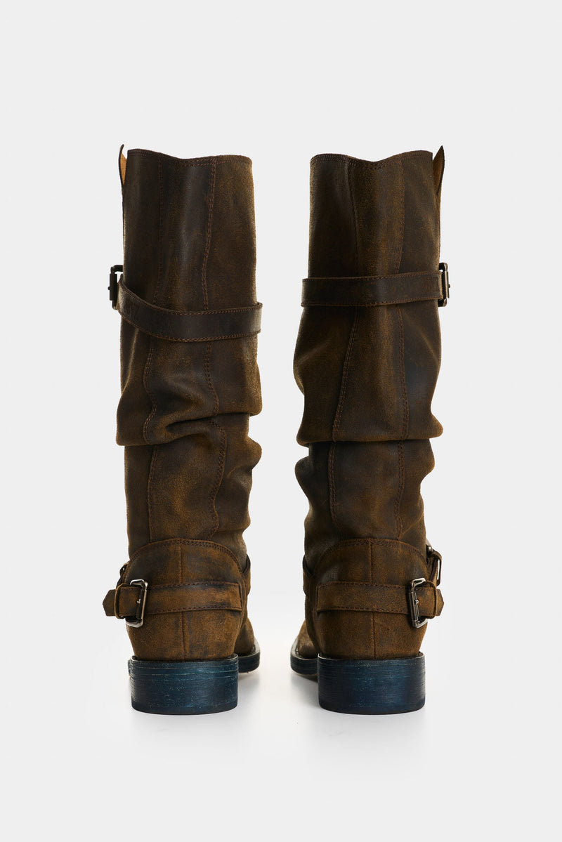 Women's Leather Biker Boots