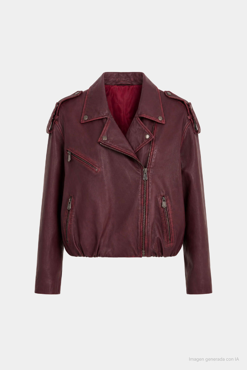 Cayena Boxy Leather Jacket for Women