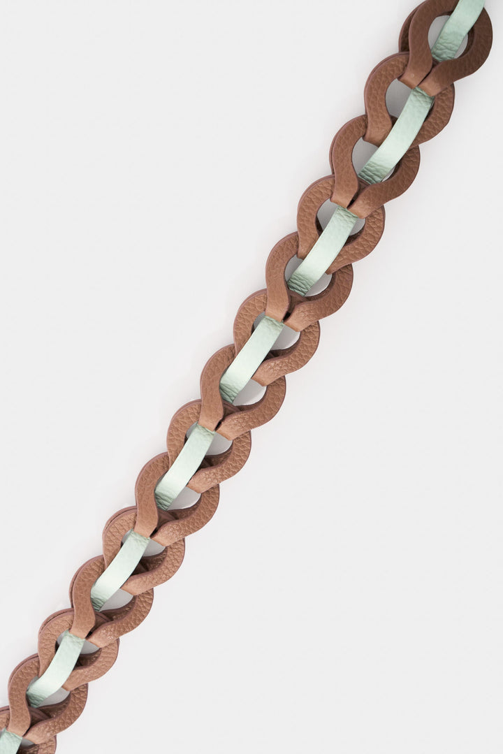 BROWN LEATHER CIRCLES STRAP