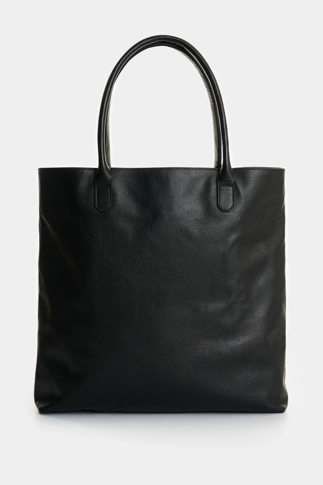 BLACK LEATHER FLOWERS TOTE BAG