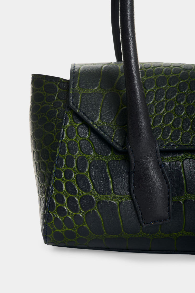 Men’s Mini Croc-Embossed Leather Crossbody Bag