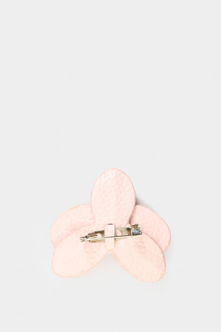 PINK SMALL LEATHER ORCHID BROOCH