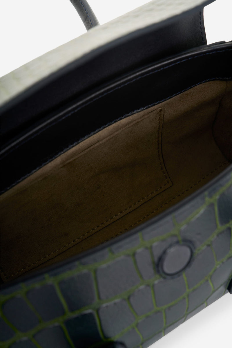 Men’s Mini Croc-Embossed Leather Crossbody Bag