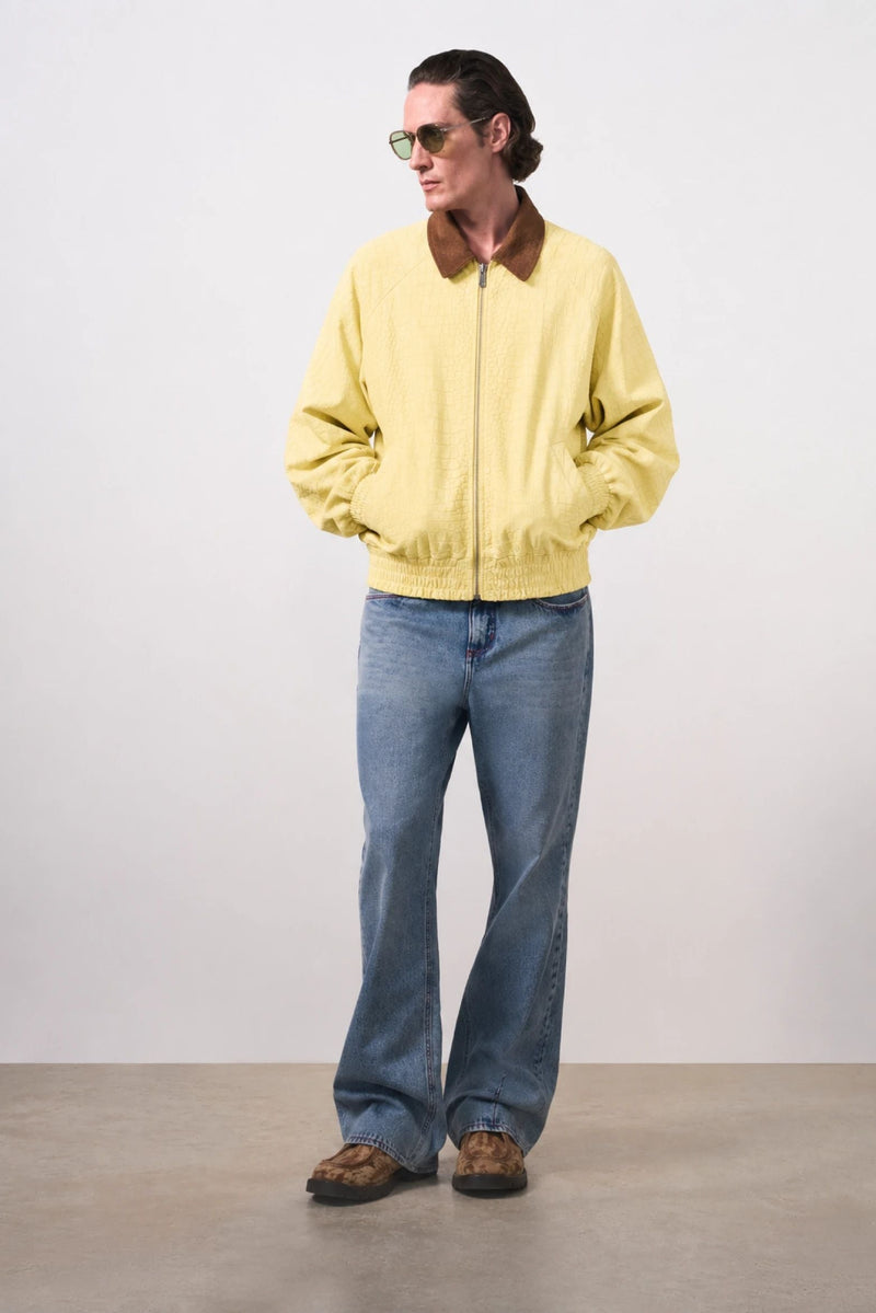 Men's Croco Suede Bomber Jacket