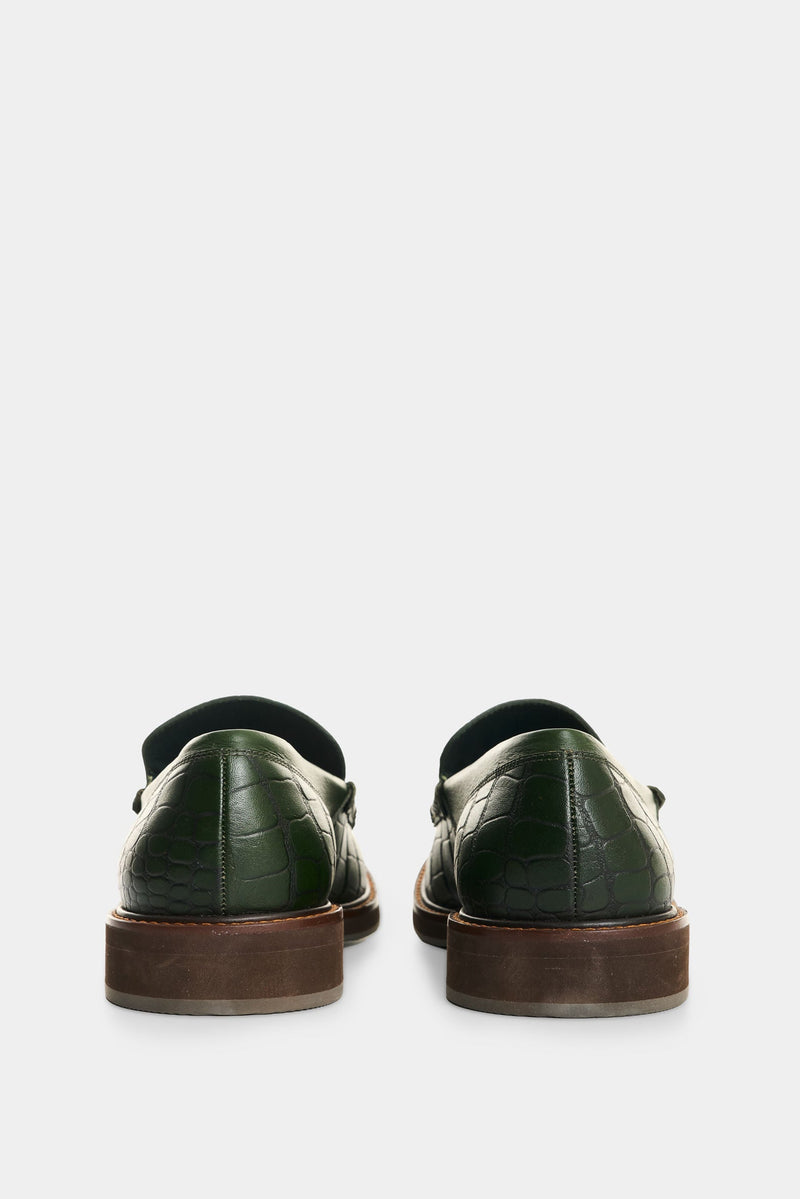 Men's Croco Leather Loafers