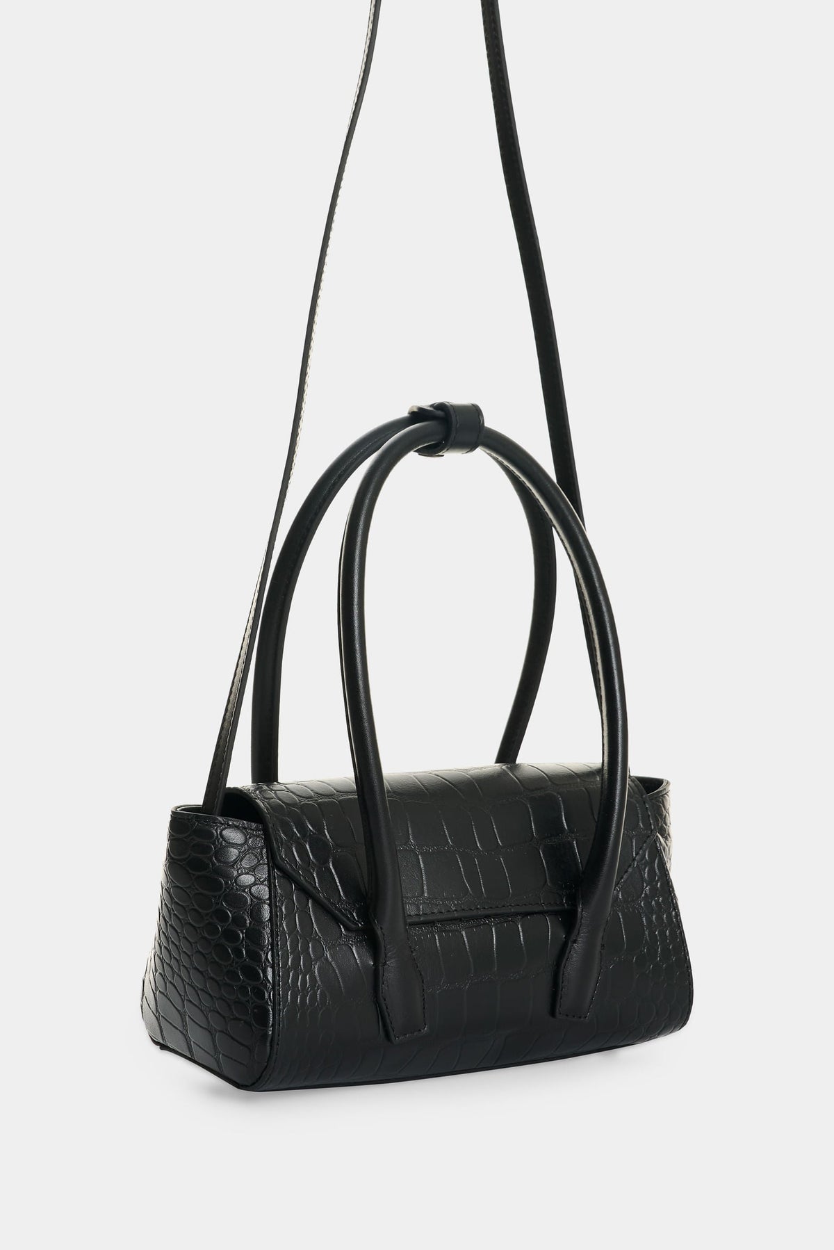 Men’s Mini Croc-Embossed Leather Crossbody Bag