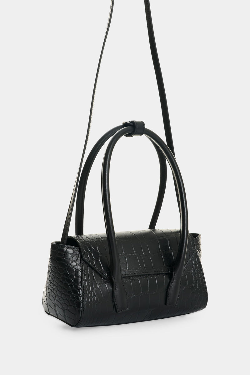 Men’s Mini Croc-Embossed Leather Crossbody Bag