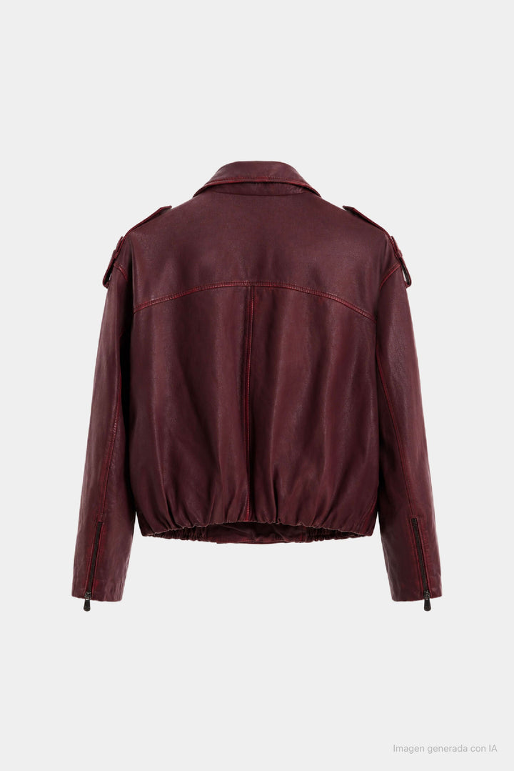 Cayena Boxy Leather Jacket for Women