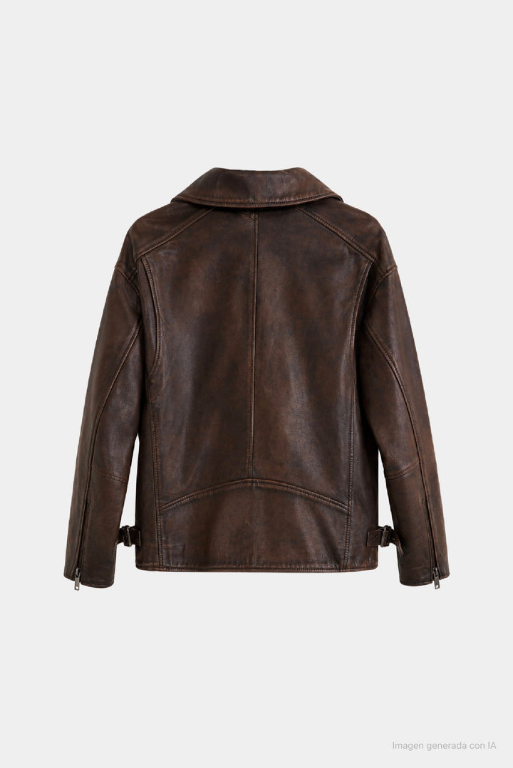 Savia Leather Biker Jacket for Women