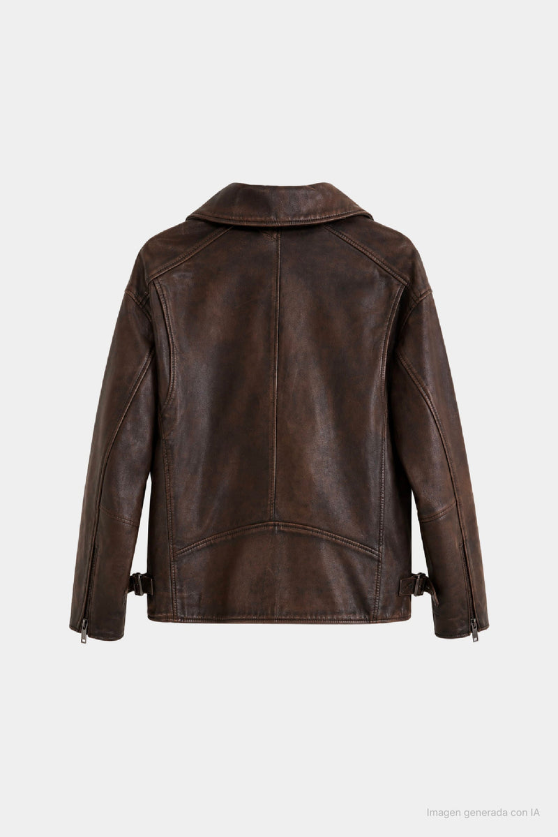 Savia Leather Biker Jacket for Women