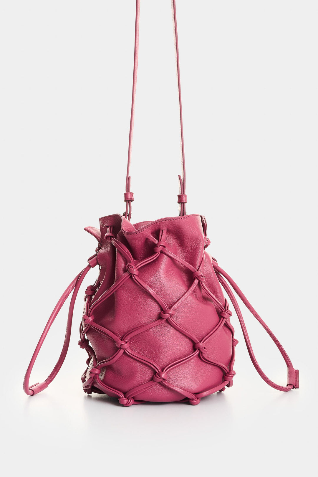 Lyra Leather Crossbody Bag with Woven Overlay for Women