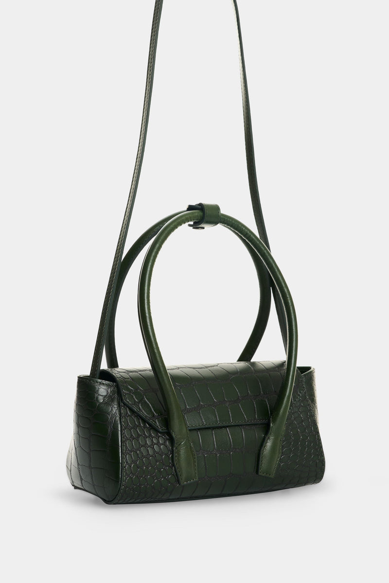 Men’s Mini Croc-Embossed Leather Crossbody Bag
