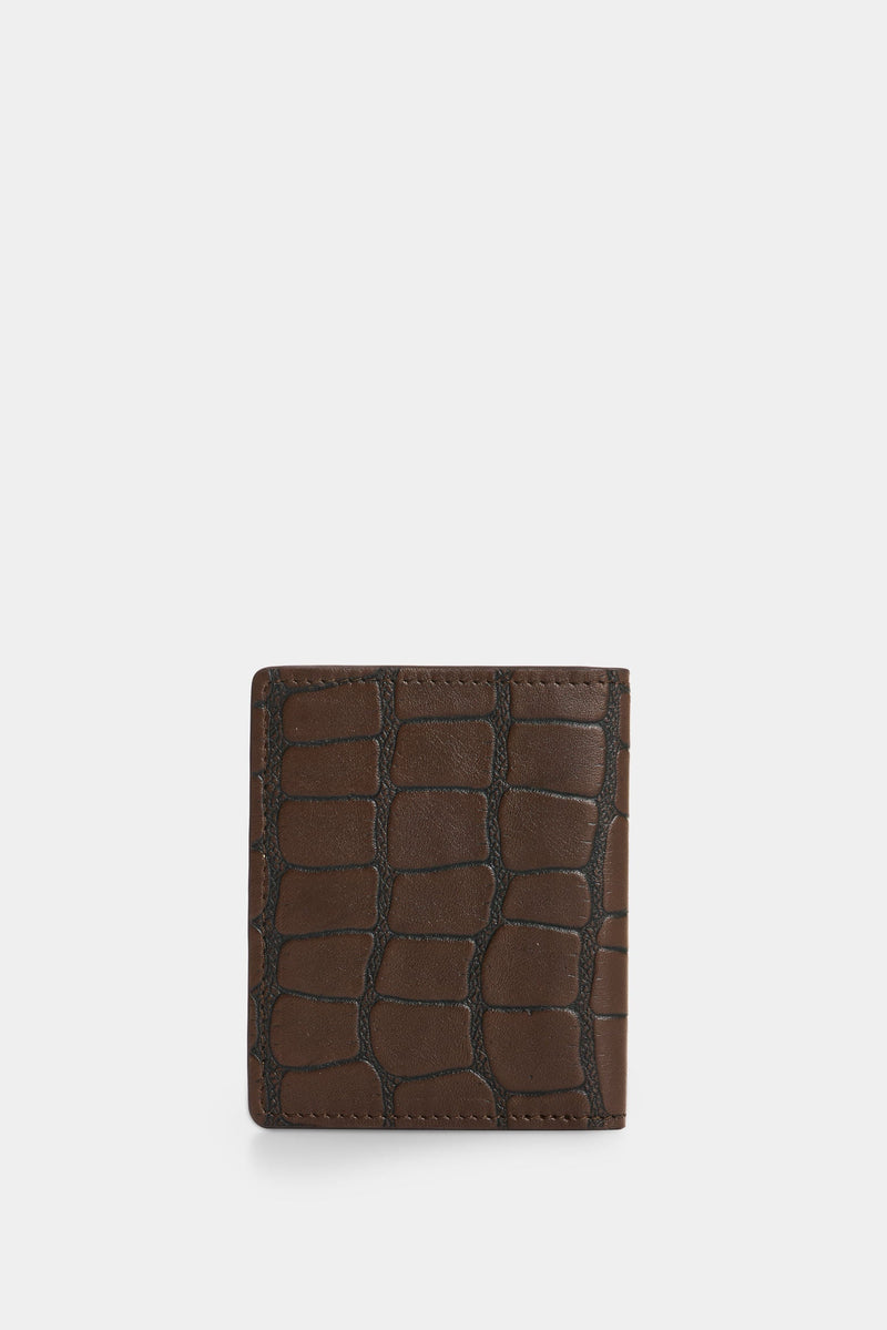 Men's Dino Croco Leather Card Holder