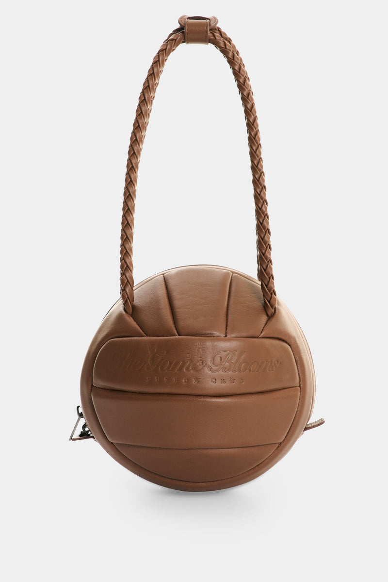 Men's Soccer Ball Leather Crossbody Bag