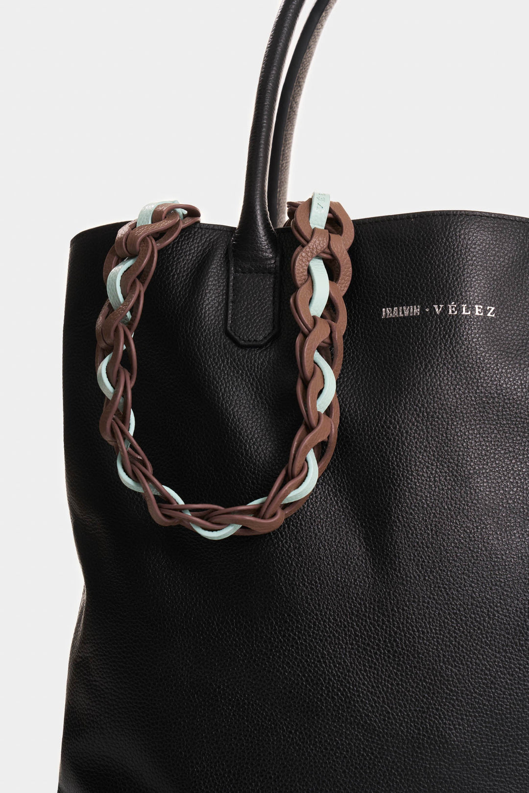 BROWN LEATHER CIRCLES STRAP