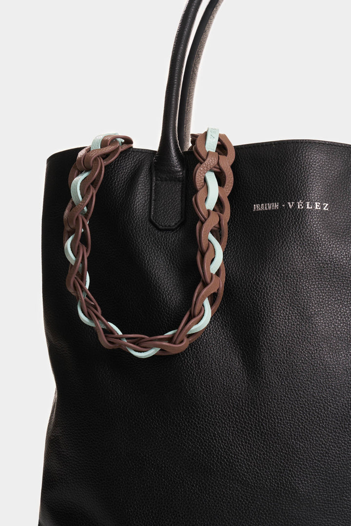 BROWN LEATHER CIRCLES STRAP