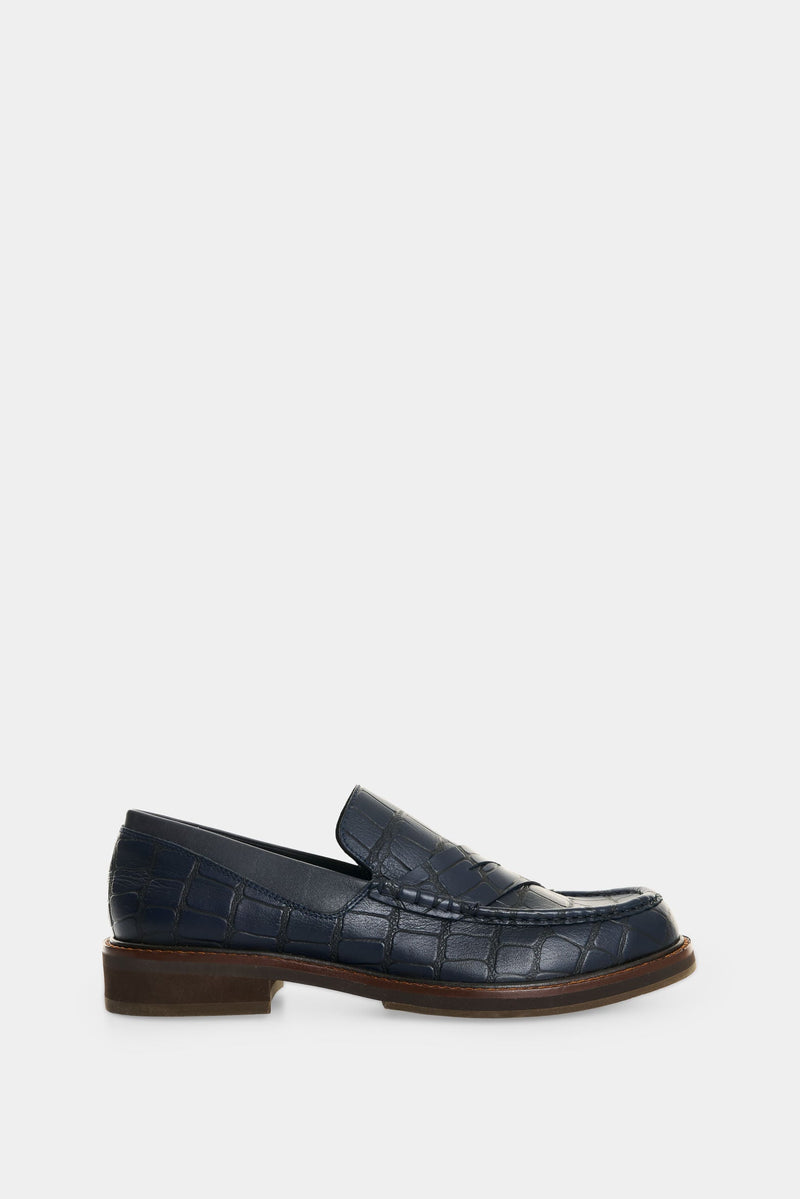 Women's Croco Leather Loafers