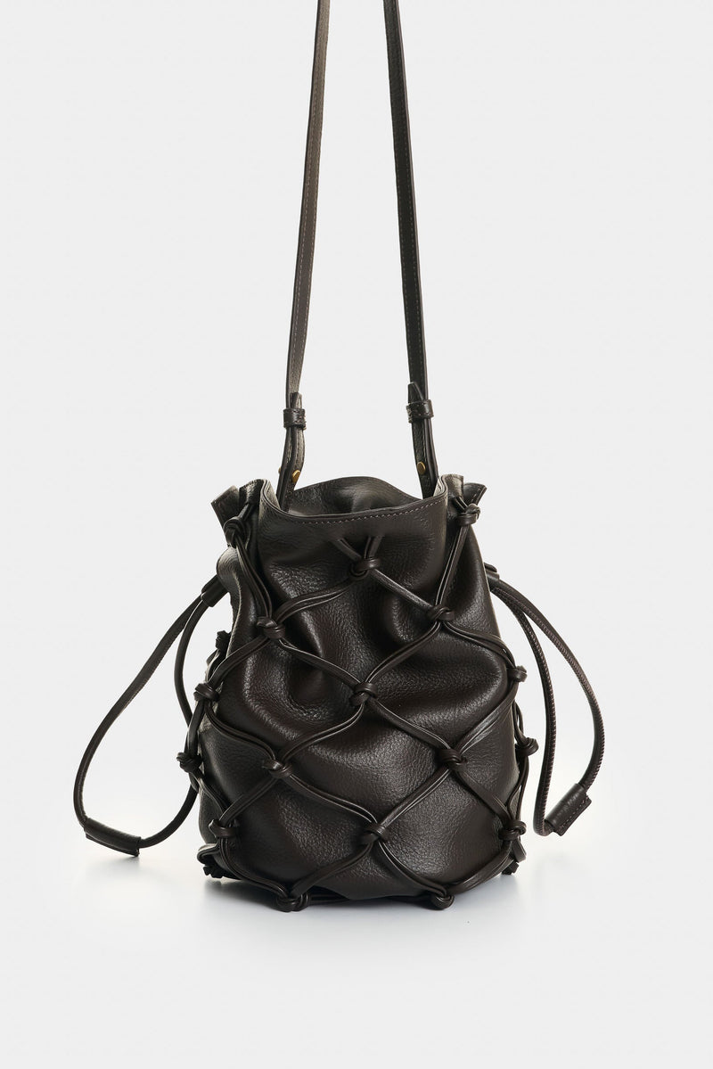 Lyra Leather Crossbody Bag with Woven Overlay for Women