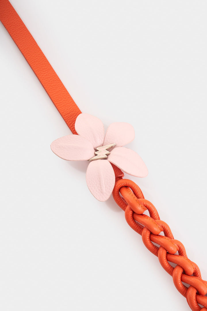 ORANGE LEATHER KNOT STRAP