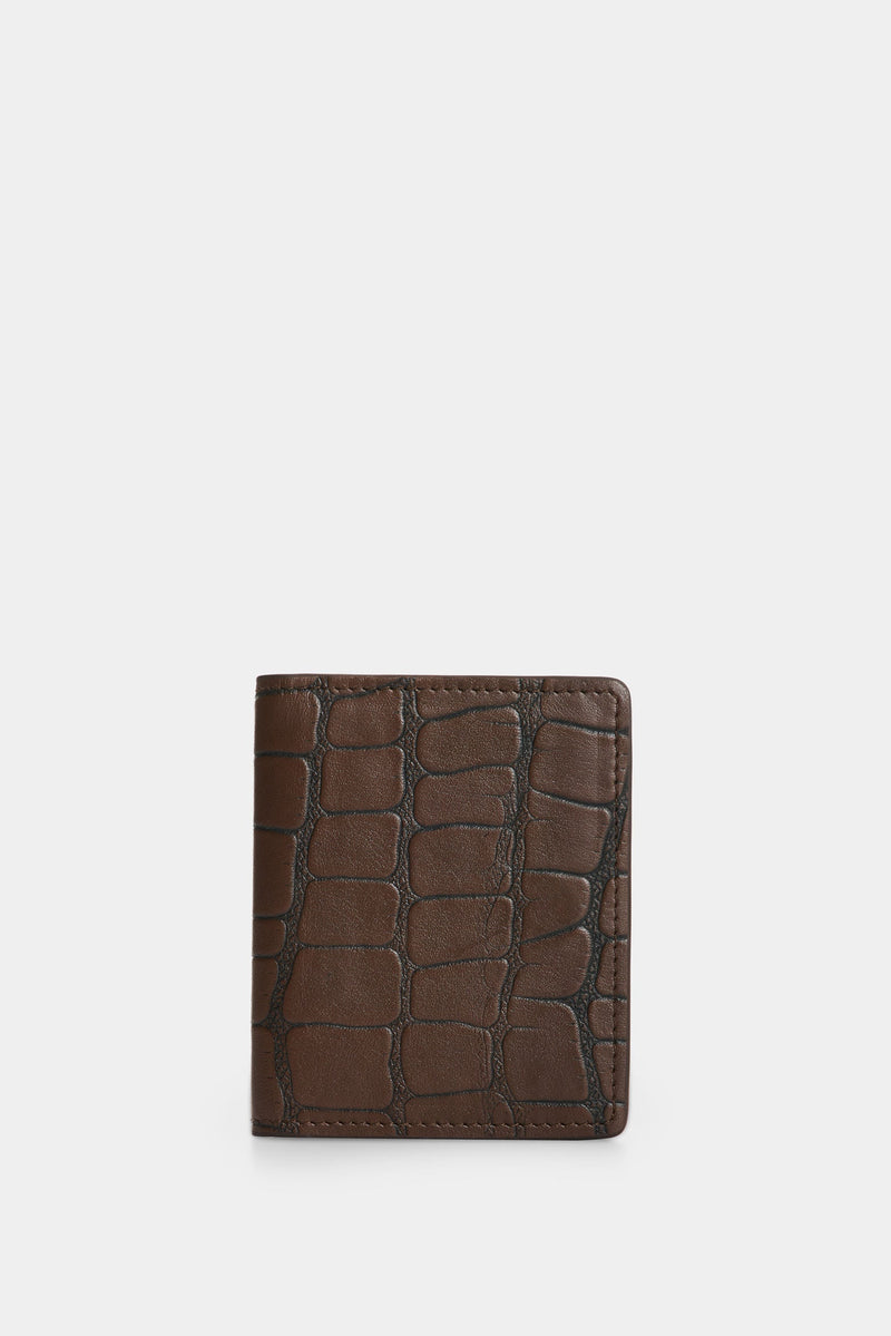 Men's Dino Croco Leather Card Holder