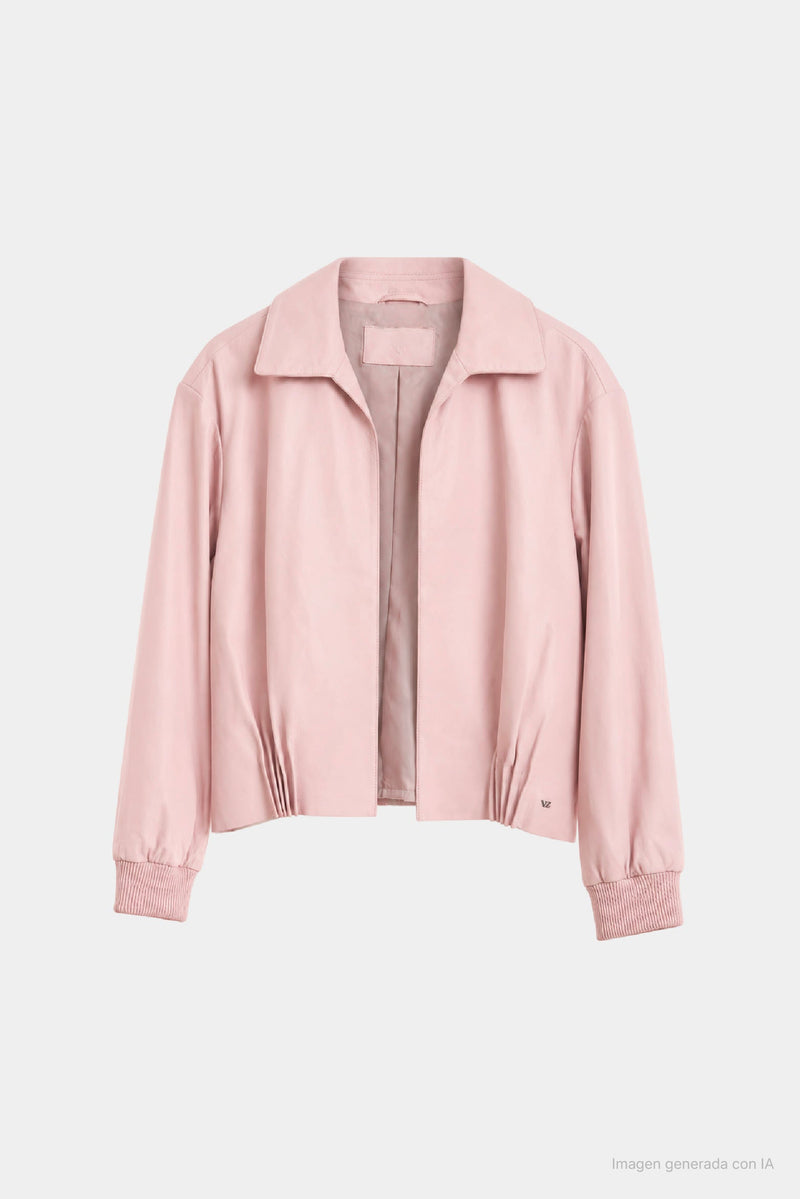 Pearl Oversized Leather Bomber Jacket for Women