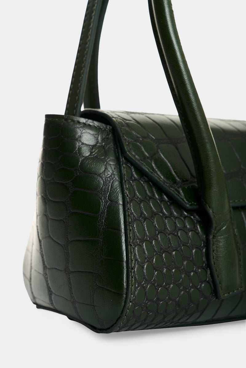 Men’s Mini Croc-Embossed Leather Crossbody Bag