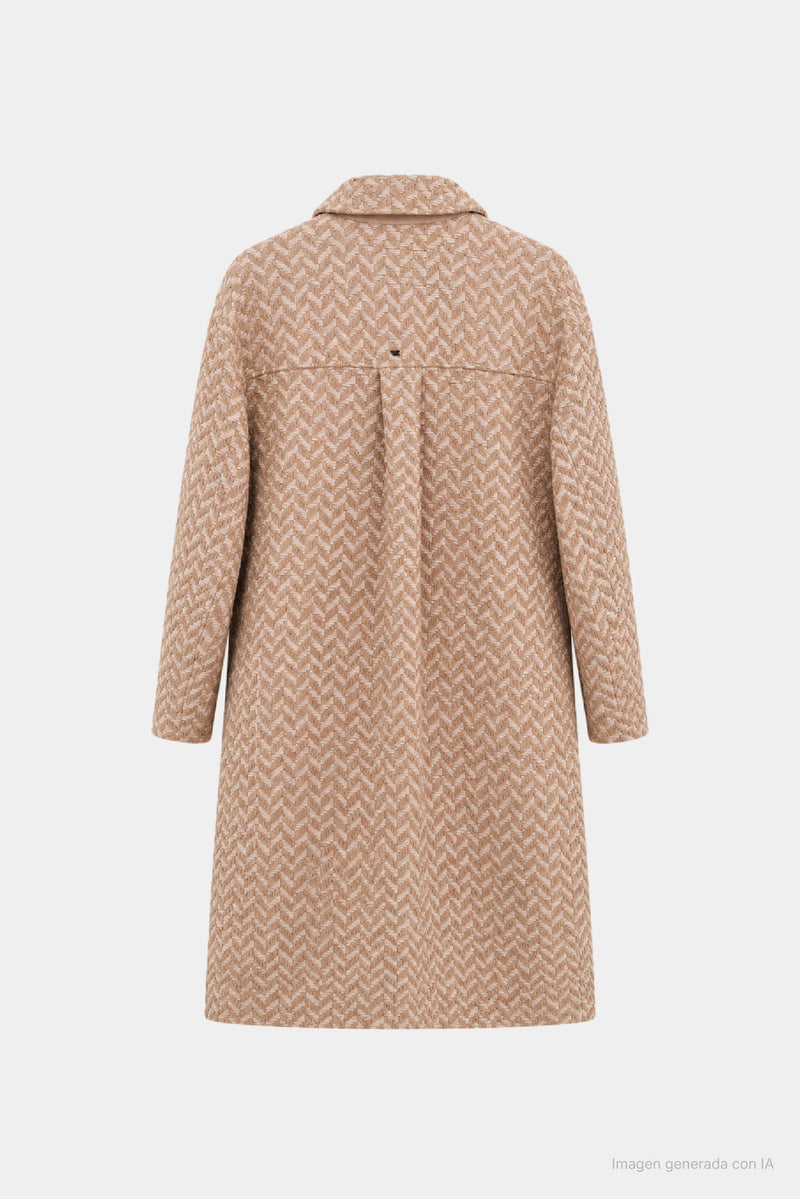 Nare Oversized Woven Leather Coat for Women