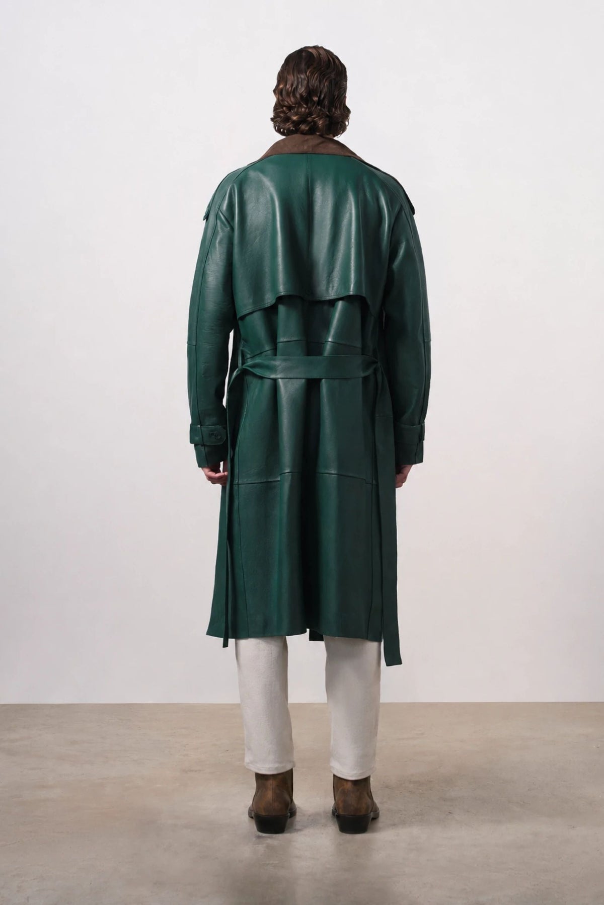 Men's Leather Trench Coat
