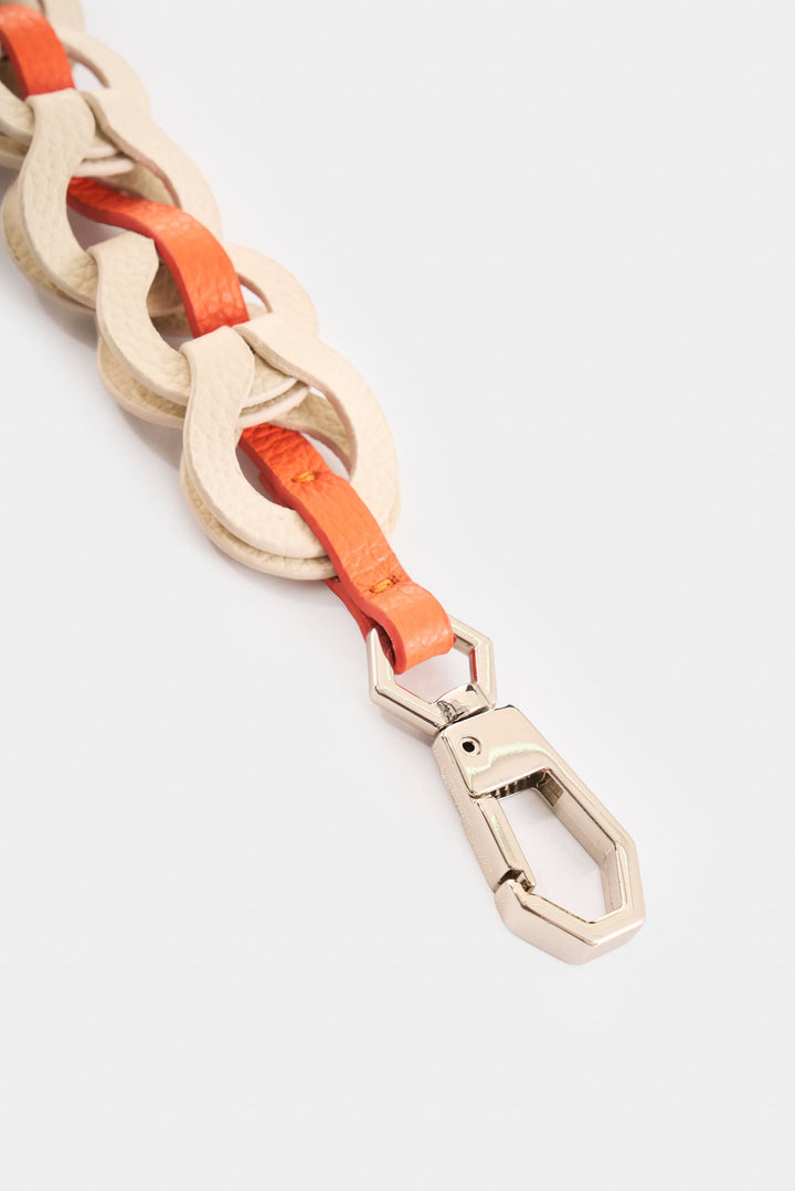 BEIGE LEATHER CIRCLES STRAP