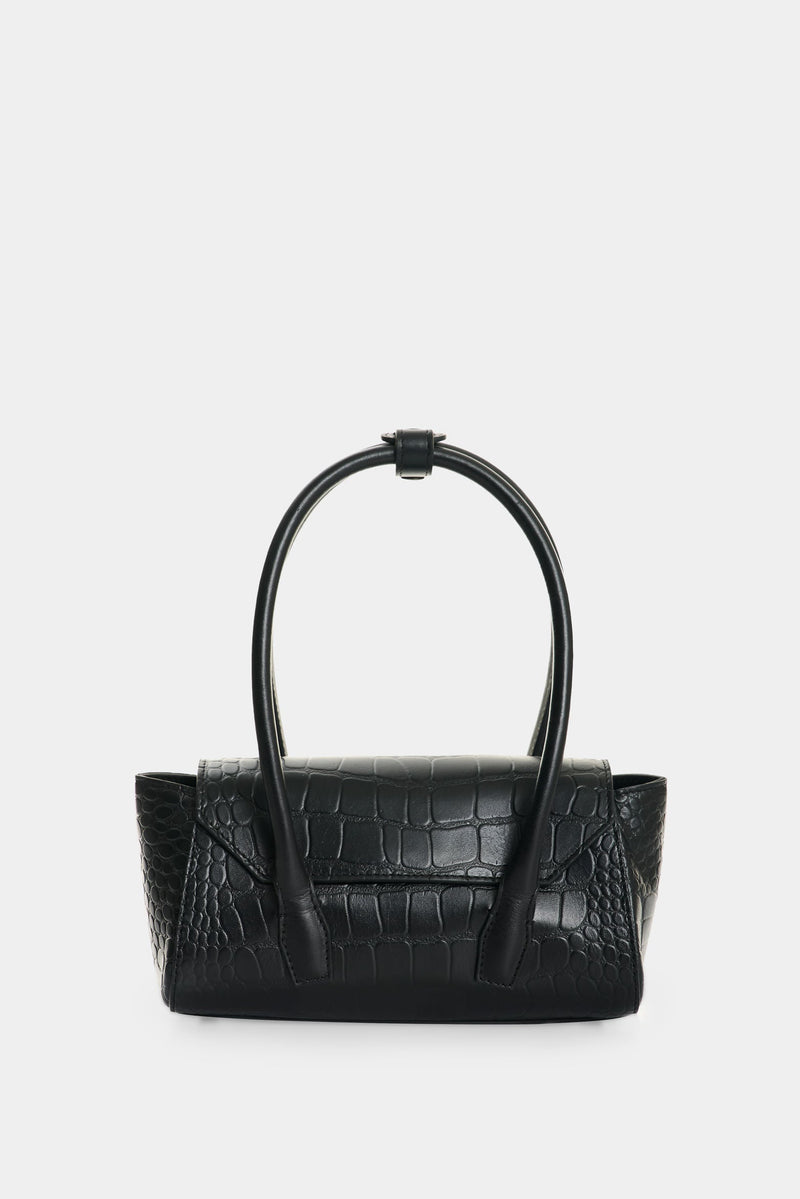 Men’s Mini Croc-Embossed Leather Crossbody Bag