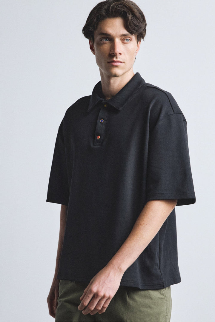 BLACK SHORT SLEEVE POLO