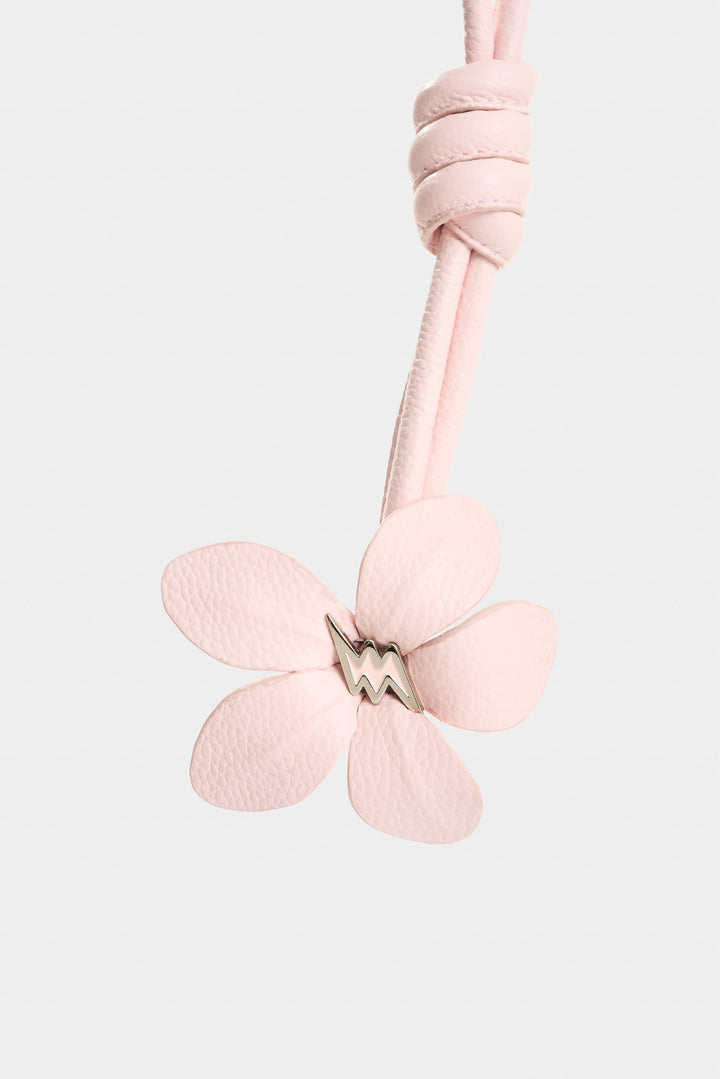 PINK LEATHER FLOWER CHARM
