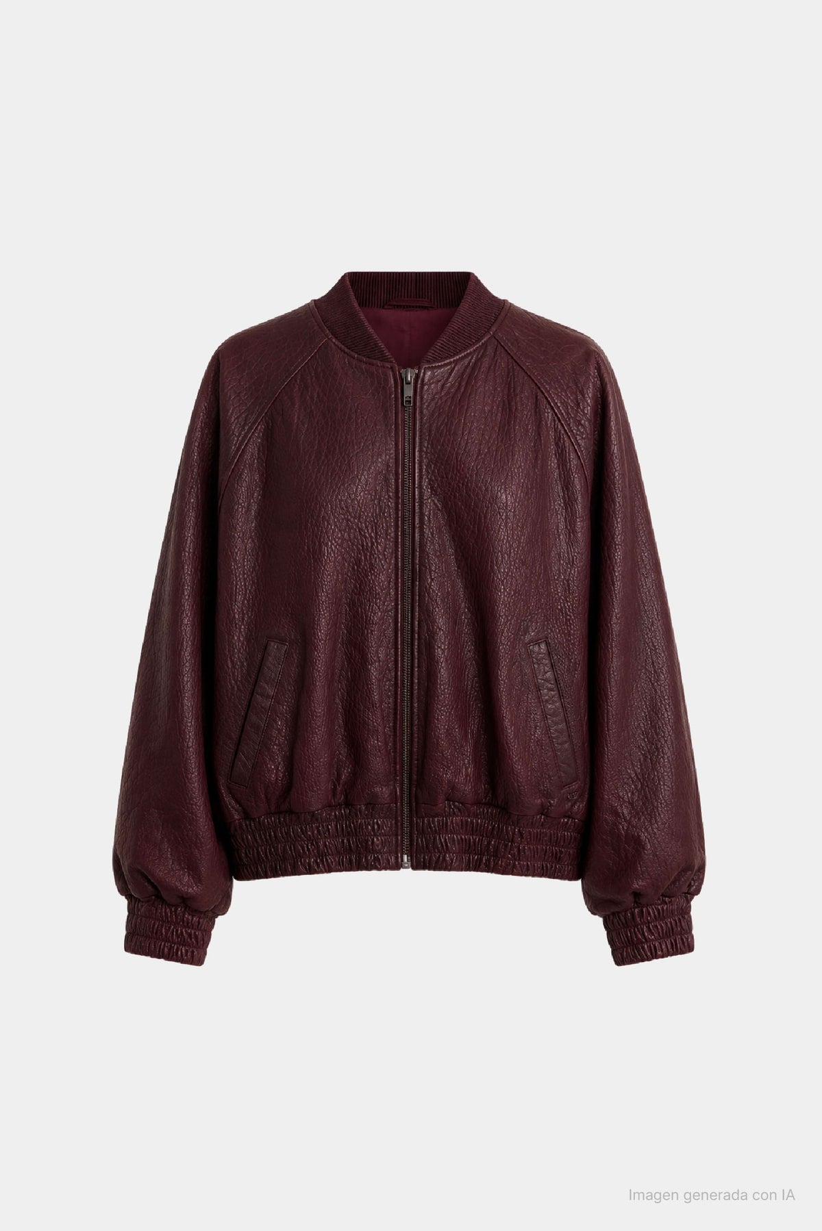 Men's Calypso Textured Leather Bomber Jacket