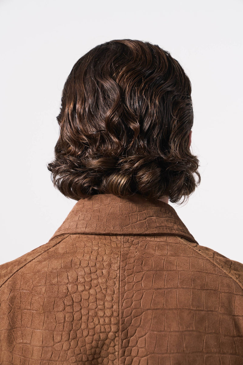 Men's Croco Suede Bomber Jacket