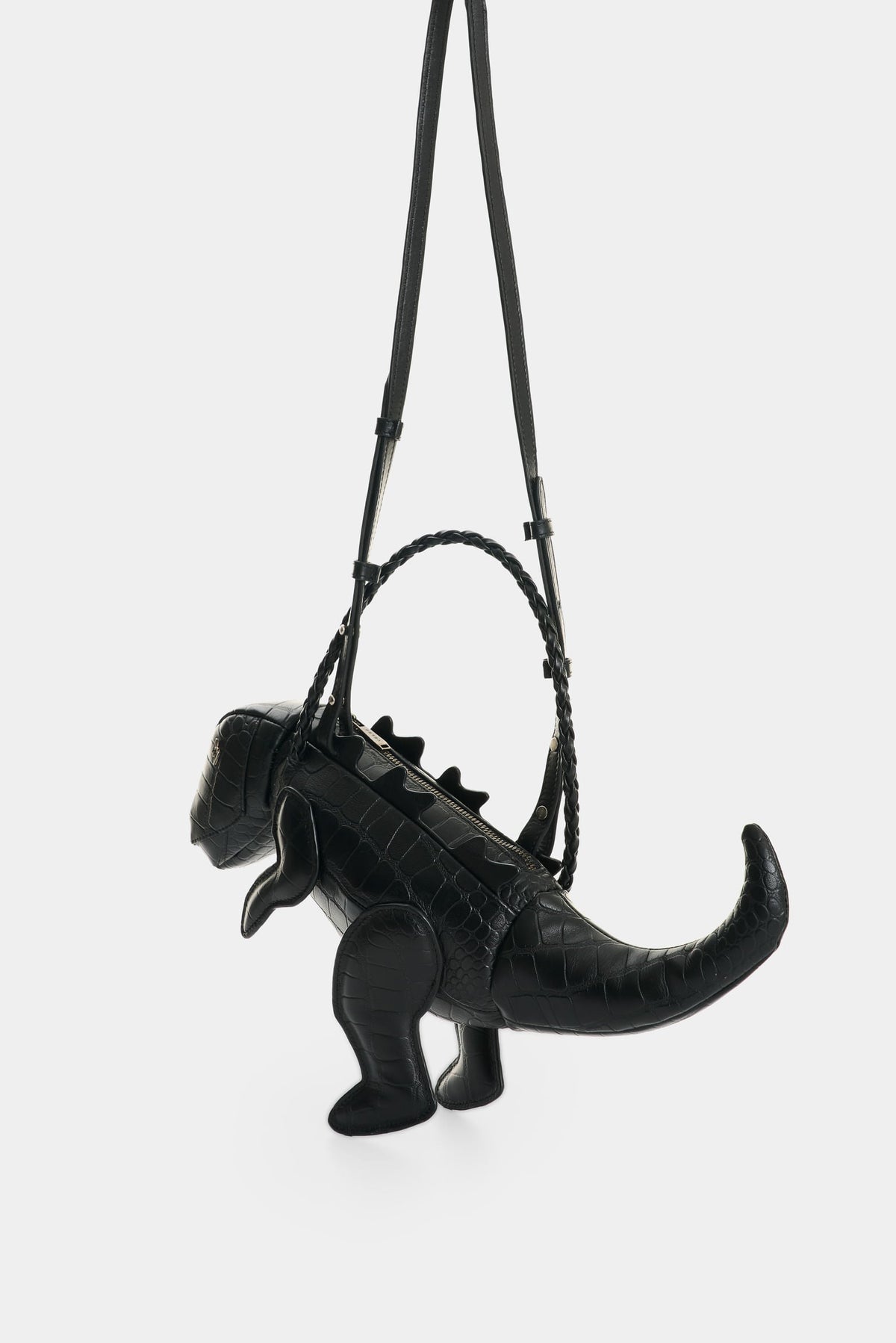 Men's Dino Croco Leather Crossbody Bag