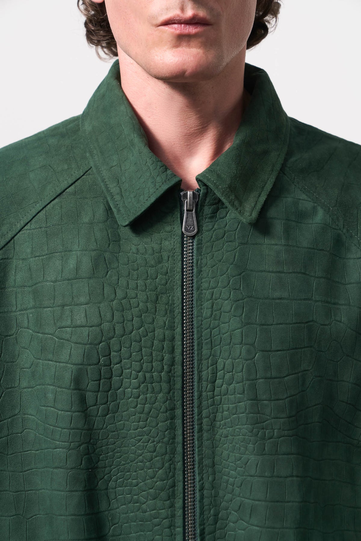 Men's Croco Suede Bomber Jacket