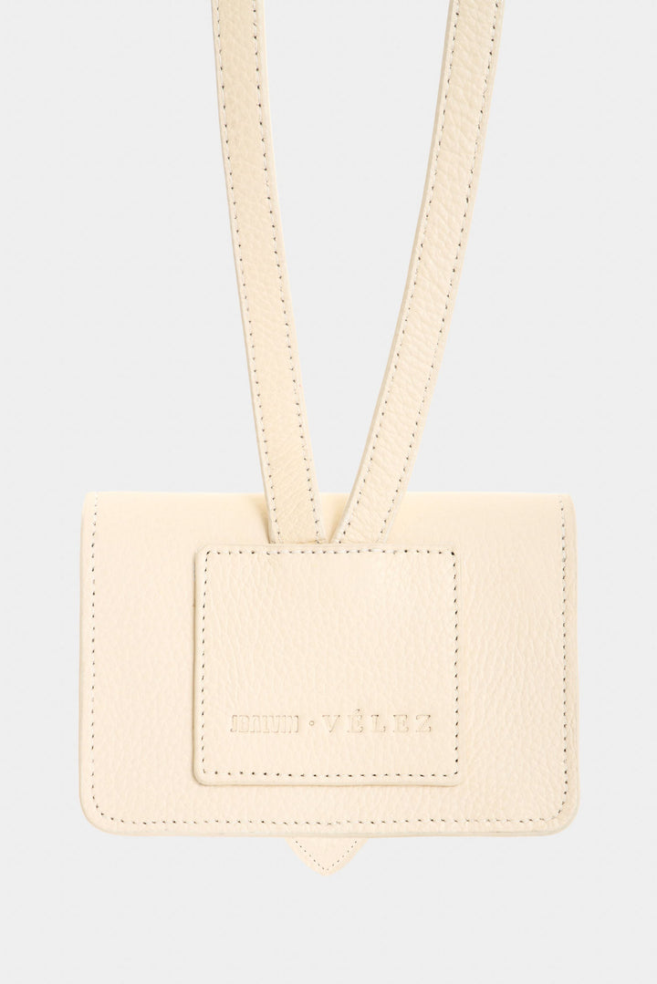 WHITE MINI GARNIEL LEATHER COIN PURSE