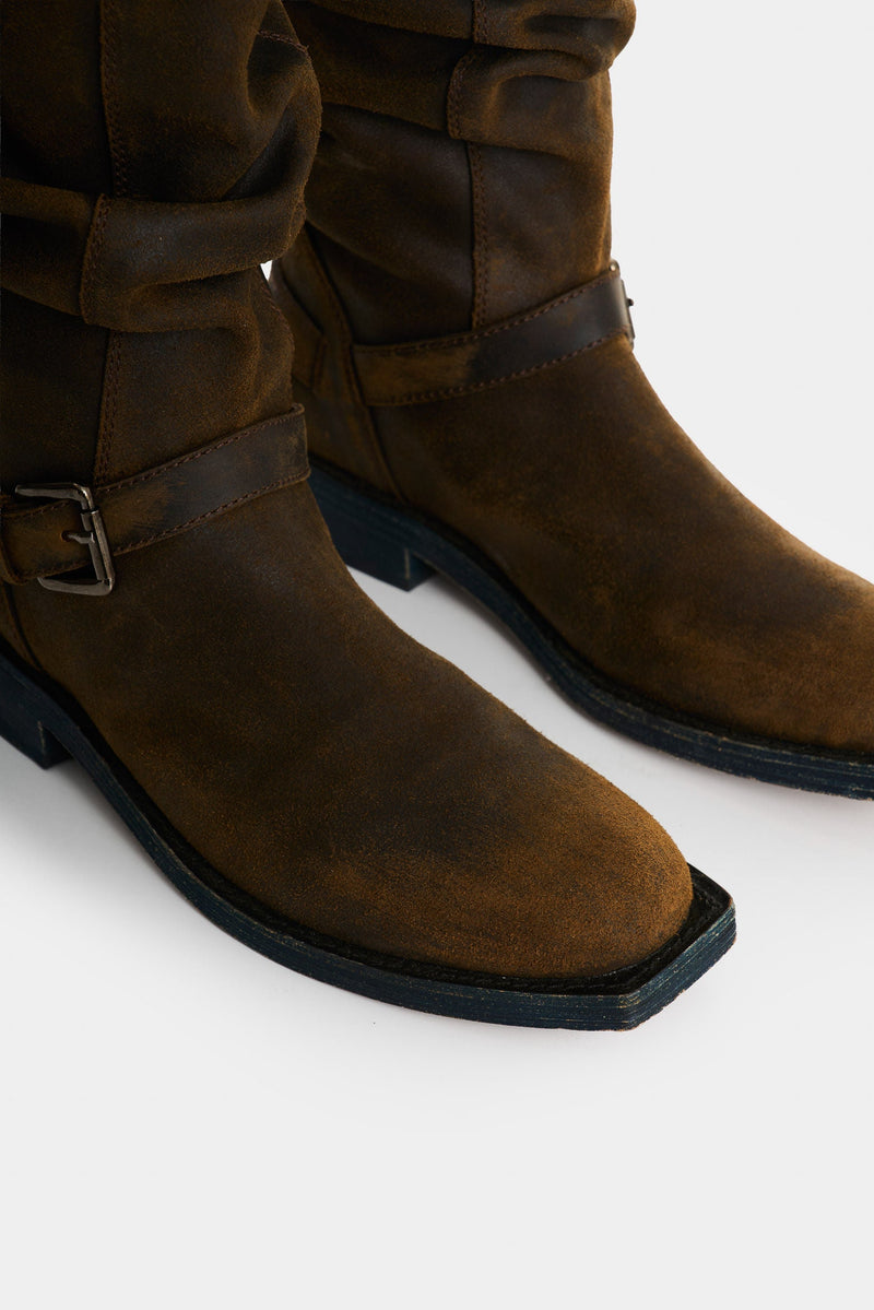 Women's Leather Biker Boots
