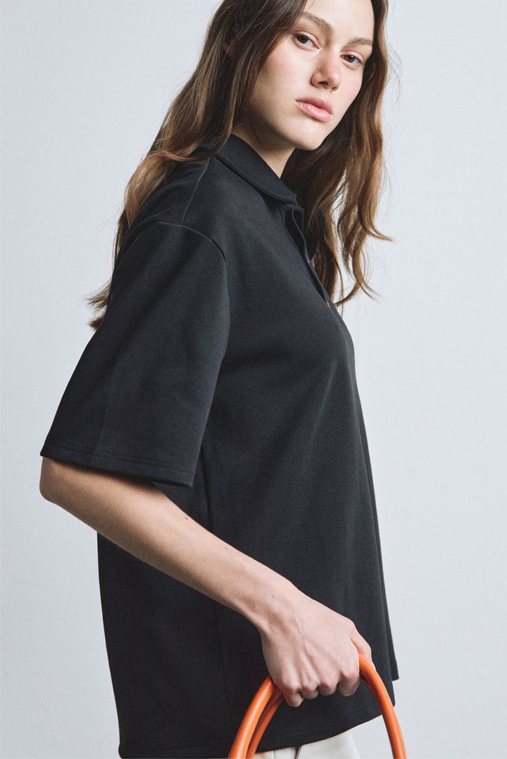 BLACK SHORT SLEEVE POLO