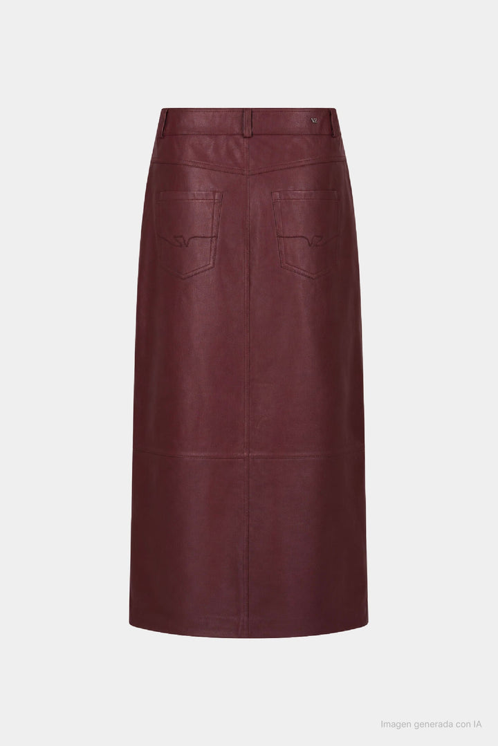 Cayena Leather Maxi Skirt for Women
