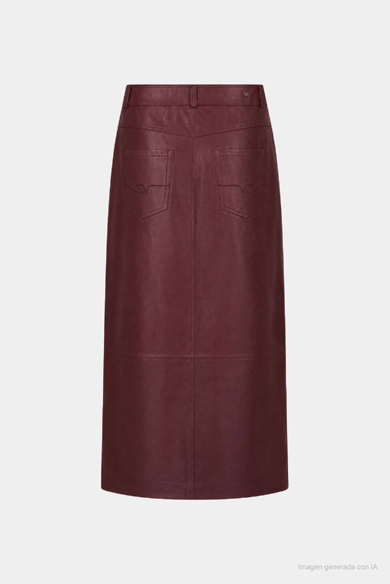Cayena Leather Maxi Skirt for Women