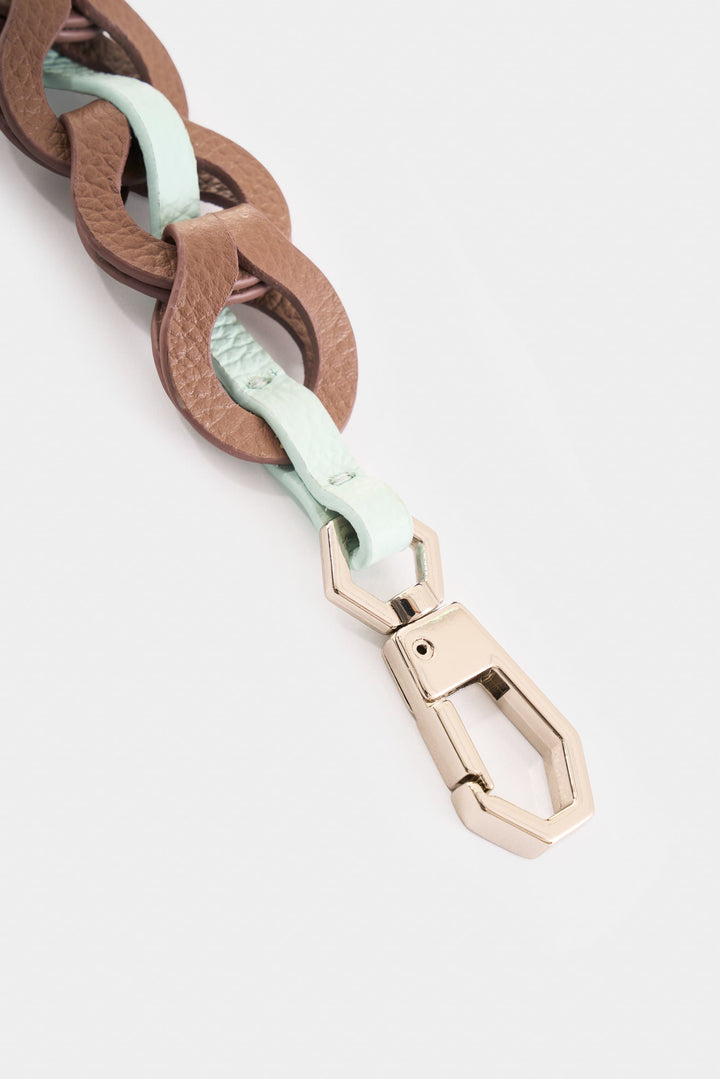 BROWN LEATHER CIRCLES STRAP