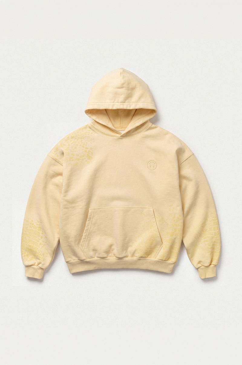 J BALVIN EMBROIDERED CROCODILE HOODIE YELLOW