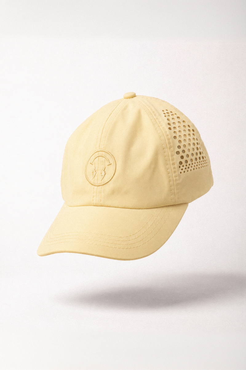 J BALVIN LASER CUT 6 PANEL CAP YELLOW