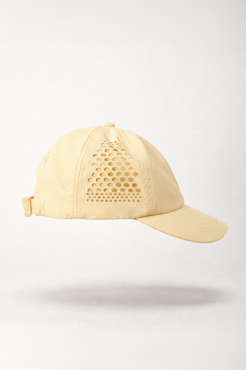 J BALVIN LASER CUT 6 PANEL CAP YELLOW