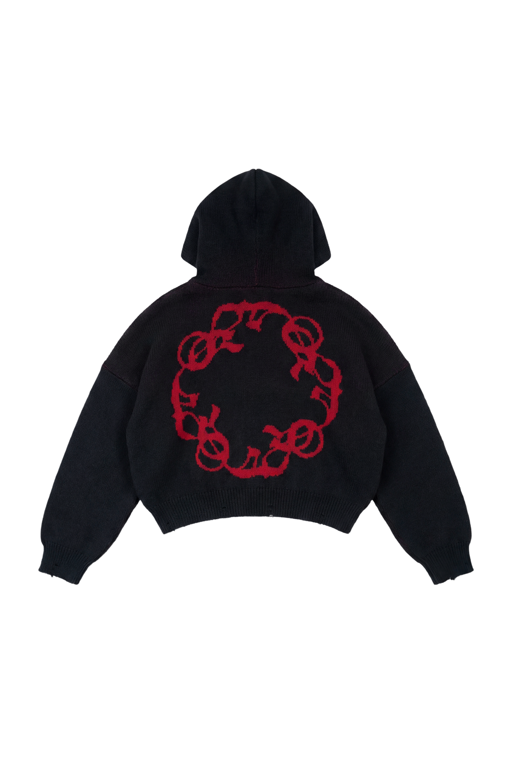 J Balvin Shop | OMERTA BLACK KNITTED ZIP HOODIE